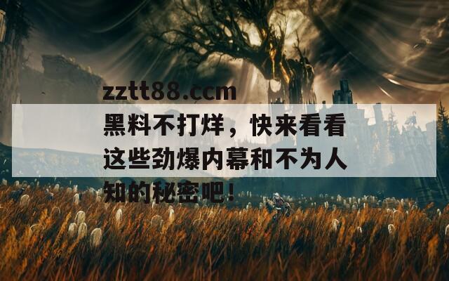 zztt88.ccm黑料不打烊，快来看看这些劲爆内幕和不为人知的秘密吧！