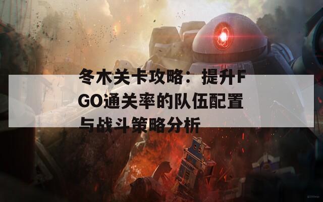 冬木关卡攻略：提升FGO通关率的队伍配置与战斗策略分析